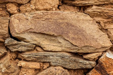 Grunge arka planını vintage gri ve sarı taş tuğla duvar doku fotoğraf