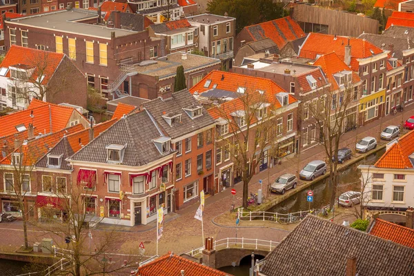 Aerial view of the historic city Delft in The Netherlands — Stock Photo, Image
