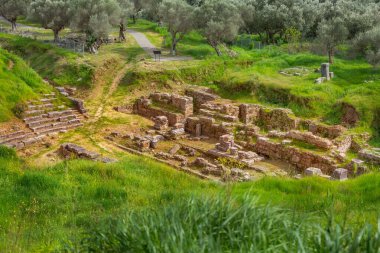 Ruins of the ancient Greek city of Sparta, Peloponnese, Greece clipart