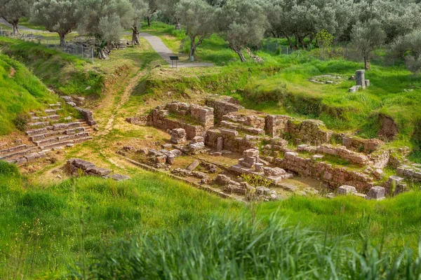 Ερείπια Της Αρχαίας Ελληνικής Πόλης Της Σπάρτης Πελοπόννησος Ελλάδα — Φωτογραφία Αρχείου