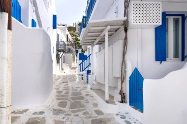 Mykonos, Greece view of the narrow street