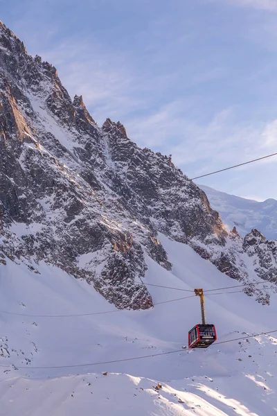 Chamonix Mont Blanc Francia Gennaio 2015 Funivia Chamonix Alla Vetta — Foto Stock