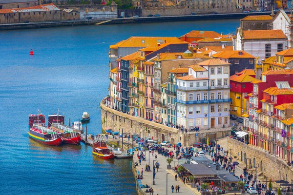 Porto Portugal 1Er Avril 2018 Vieille Ville Ribeira Vue Aérienne — Photo