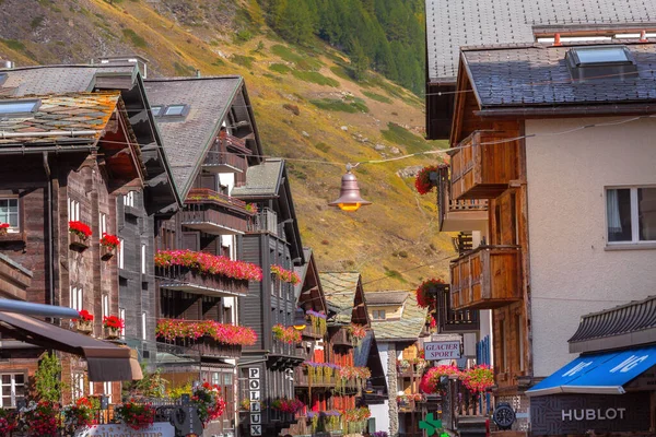 Zermatt Switzerland October 2019 Town Street View Famous Swiss Ski — Stockfoto