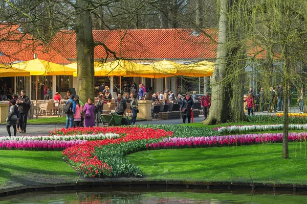 Lisse Netherlands April 2016 Restaurant Pavilion Flower Blossom Dutch Park — Foto Stock