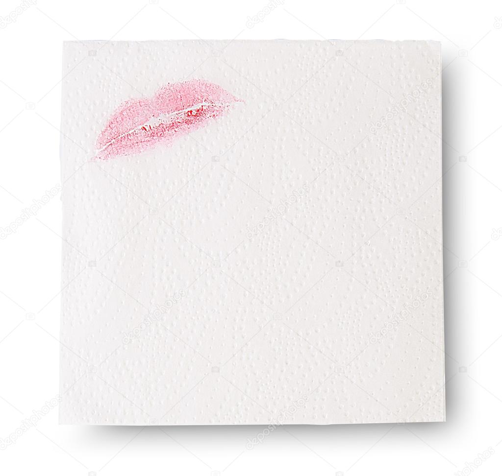 Paper Napkins With Lipstick