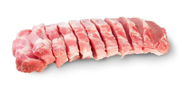 Πρώτες φέτες χοιρινό κρέας — Φωτογραφία Αρχείου