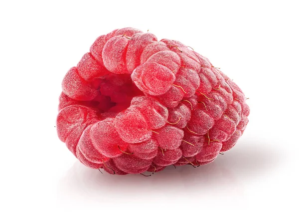 Single raspberry berry isolated on a white — Stock Photo, Image