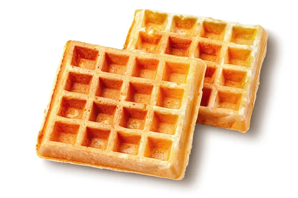 Beyaz Arka Planda Izole Edilmiş Iki Kızarmış Fransız Waffle — Stok fotoğraf