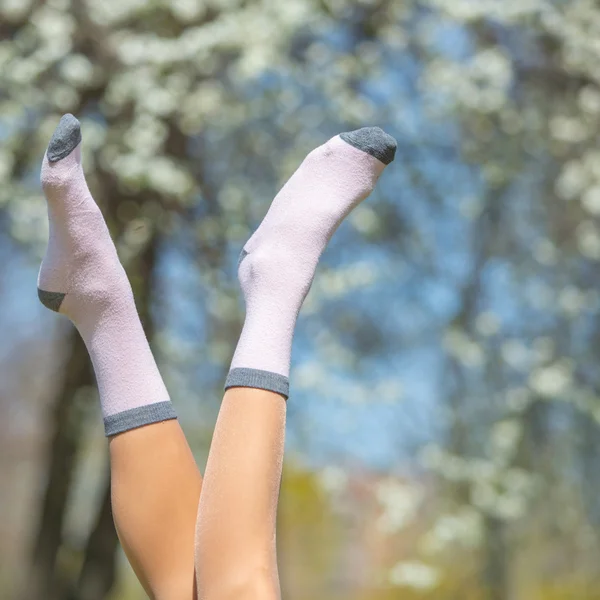 Happy woman legs — Stock Photo, Image