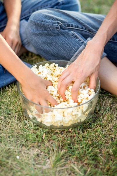 Popcorn family — Stock Photo, Image