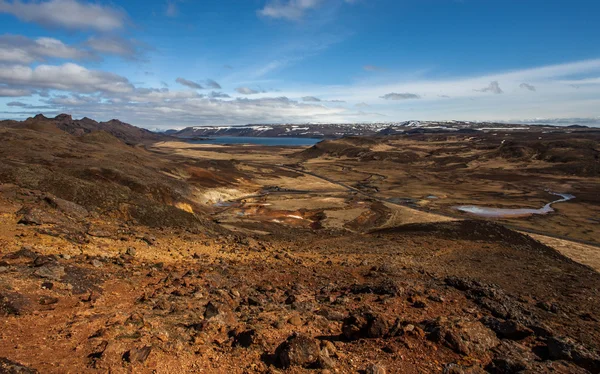 Widok na obszar geotermalna na Islandii — Zdjęcie stockowe