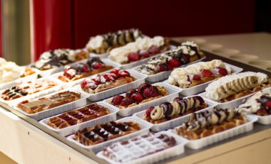 Brüksel Belçika waffle seçimi 