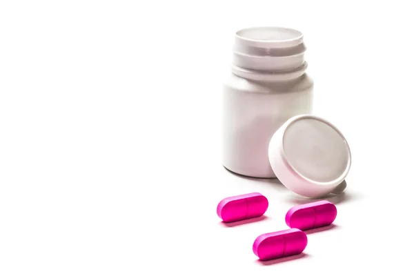 Pink antibiotic pills — Stock Photo, Image