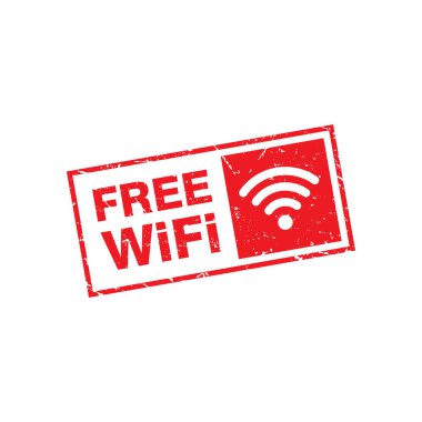Soyut Red Grungy Serbest Wifi Wifi Stamp İmza Çizim Vektörü, Ücretsiz Wifi Metin Mührü, Mark, Etiket Tasarım Şablonu