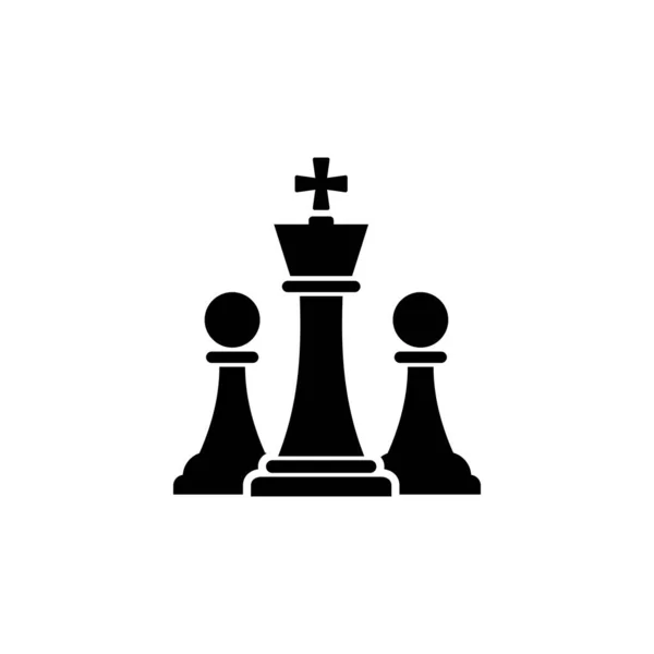 Simple Chess Icon Illustration Design King Pawn Chess Symbol Template — Stock Vector