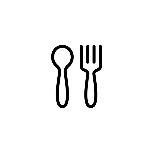 Simple Spoon Fork Icon Illustration Design Modern Spoon Fork Symbol — Stock Vector