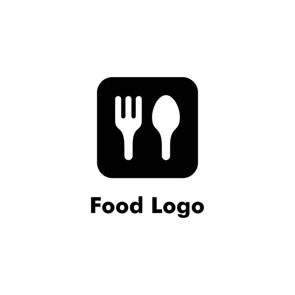 Simple Modern Food Logo Design Spoon Fork Icon Template Vector — Stock Vector