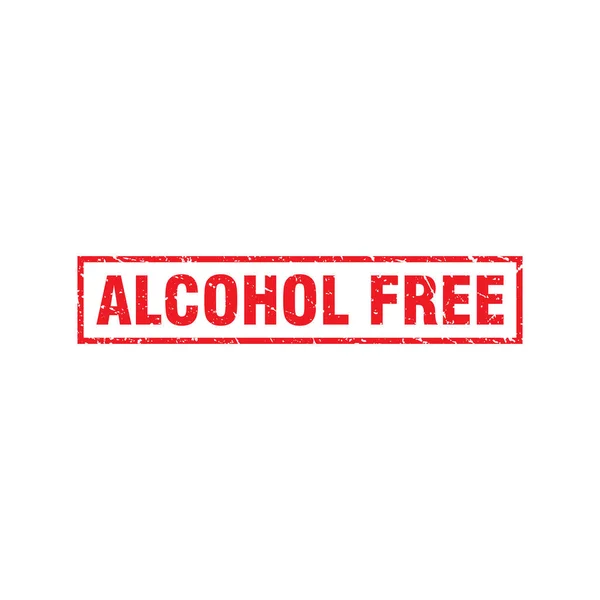 Illustration Vectorielle Signe Timbre Caoutchouc Sans Alcool Grungy Rouge Abstrait — Image vectorielle
