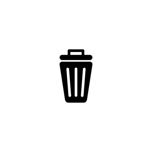 Basura Bin Icono Ilustración Diseño Plana Papelera Símbolo Plantilla Vector — Vector de stock