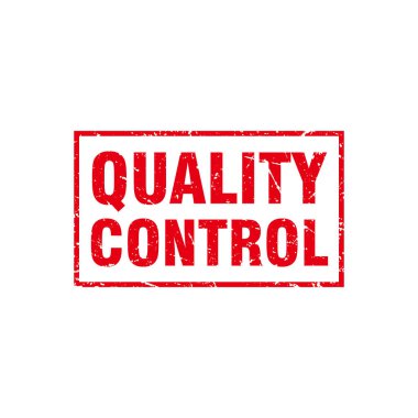 Soyut Kırmızı Grungy Kalite Kalite Kontrol Kalıbı İmza İllüstrasyon Vektörü, Kalite Kontrol Metin Mührü, Mark, Etiket Tasarım Şablonu