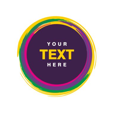 soyut renkli çember fırça tasarımı, metin şablonu vektörü için kopyalama alanı olan renkli çember fırçası