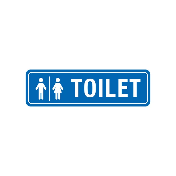 トイレの看板イラストデザイン青いトイレのシンボルテンプレートベクトル — ストックベクタ