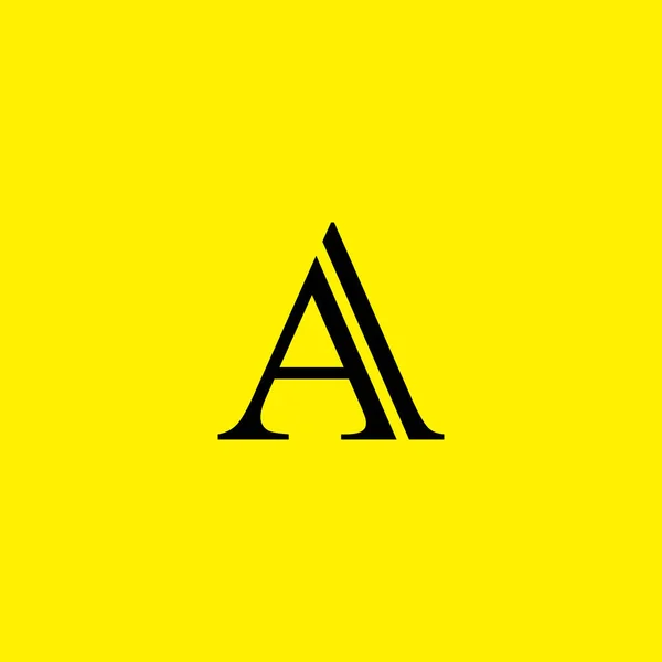 字母A的标志设计 以黄色为背景 简约雅致为标志灵感模板向量 — 图库矢量图片