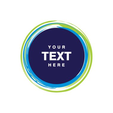 soyut mavi ve yeşil çember fırça tasarımı, metin şablon vektörü için kopyalama alanı ile daire fırçası