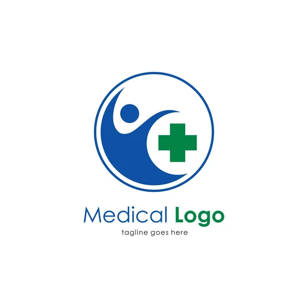Дизайн Медичного Логотипу Щасливими Людьми Ілюстрація Знак Сучасний Шаблон Натхнення — стоковий вектор
