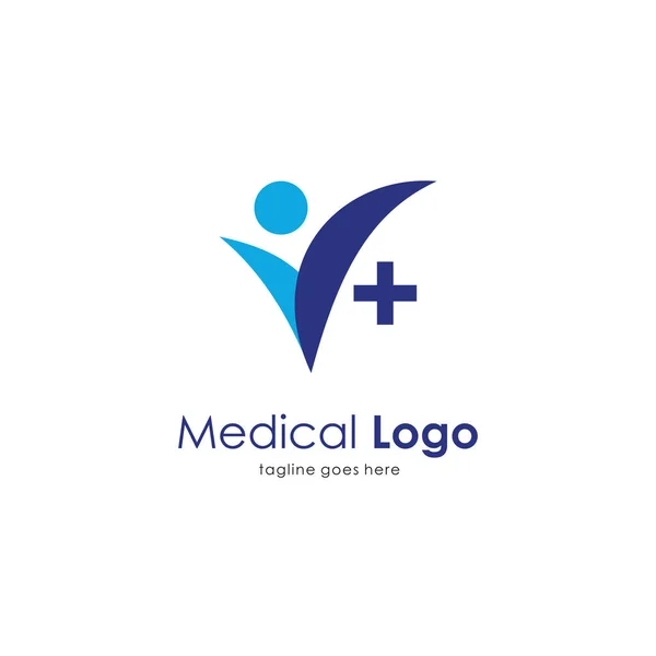 Projekt Logo Medyczne Szczęśliwych Ludzi Ilustracji Znak Nowoczesny Szpital Logo — Wektor stockowy