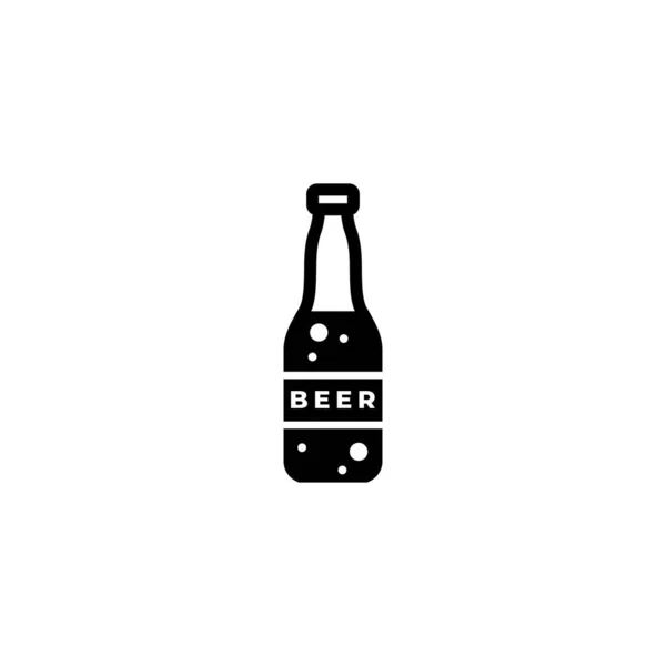 Diseño Ilustración Icono Botella Cerveza Simple Vector Símbolo Botella Cerveza — Vector de stock