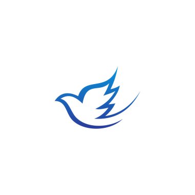 Basit kuş logosu tasarımı, modern kuş sembolü vektörü