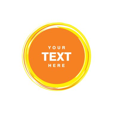 soyut sarı turuncu çember fırça tasarımı, metin şablonu vektörü için kopyalama alanı ile daire fırçası