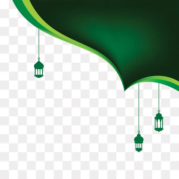 Vert Conception Élément Fond Islamique Forme Angle Islamique Avec Modèle — Image vectorielle