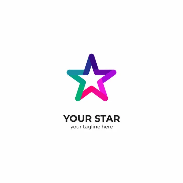 Vetor Modelo Logotipo Estrela Colorida Inspiração Logotipo Estrela — Vetor de Stock