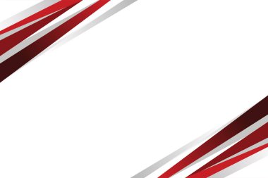 kırmızı beyaz geometrik köşe arka plan şablonu, kırmızı ve beyaz element tasarımı