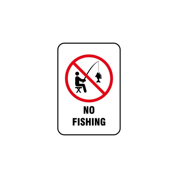 Fishing Sign Illustration Template Vector Fishing Symbol Red Forbidden Sign — 스톡 벡터
