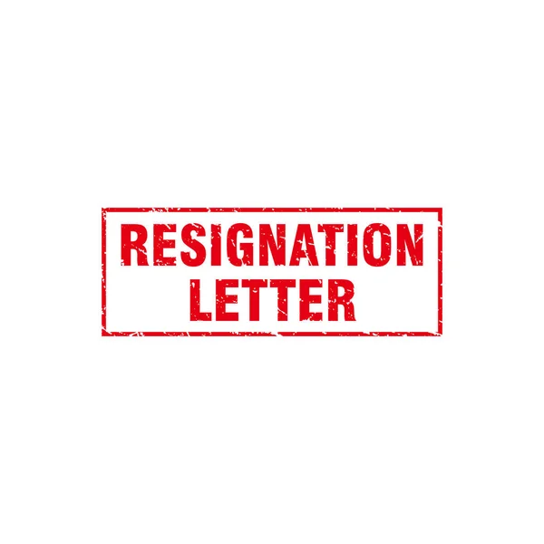 Abstract Red Grungy Resignation Letter Rubber Stamp Sign Illustration Vector — Vettoriale Stock