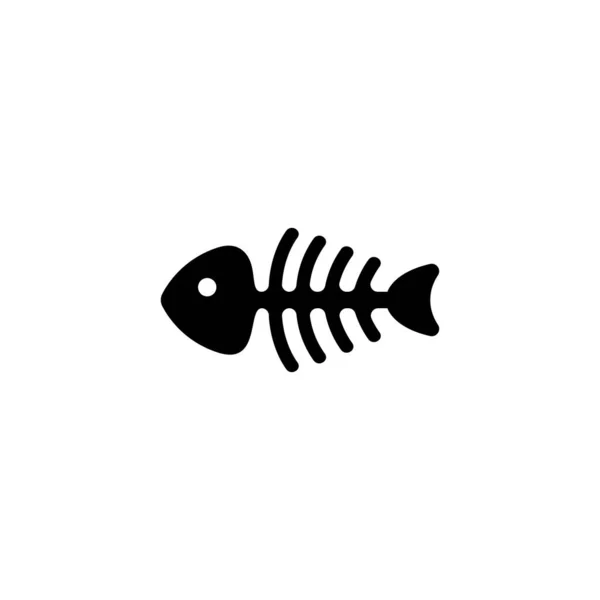 Dead Fish Icon Illustration Design Fish Bone Symbol Vector — Wektor stockowy
