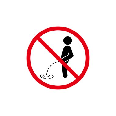 no peeing prohibition sign template vector