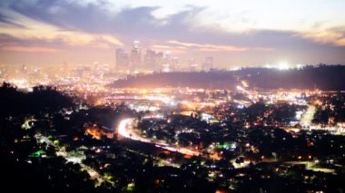 Downtown los angeles twilight manzarası.