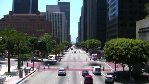 Downtown la verkeer — Stockvideo