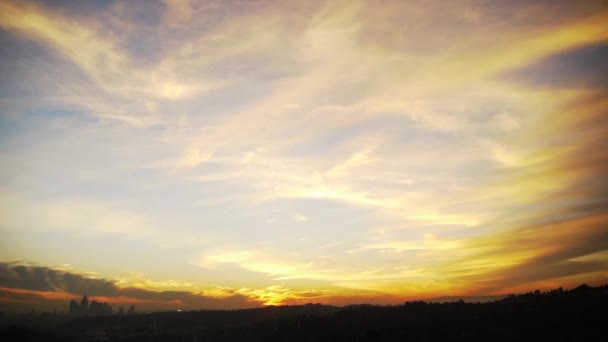 Los angeles Skyline Sonnenuntergang — Stockvideo