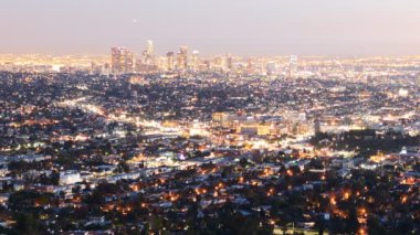 Downtown los angeles skyline alacakaranlık