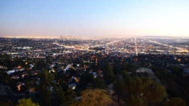 Downtown los angeles skyline alacakaranlık