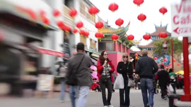 Los angeles mahallesinde, Çin yeni yılı — Stok video