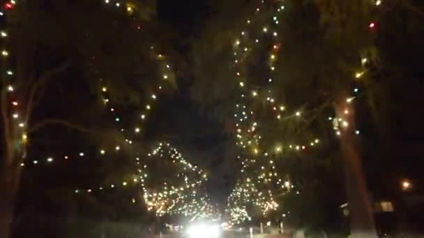 Navidad Iluminación Drive Lapse — Vídeo de stock