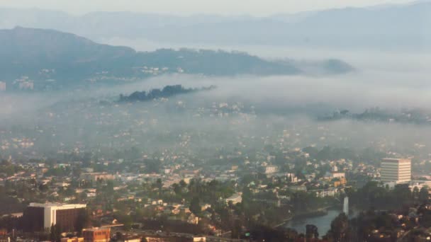 在洛杉矶的多雾的城市景观 — 图库视频影像