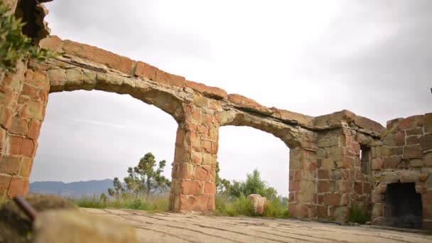 历史性的加州别墅的废墟 — 图库视频影像